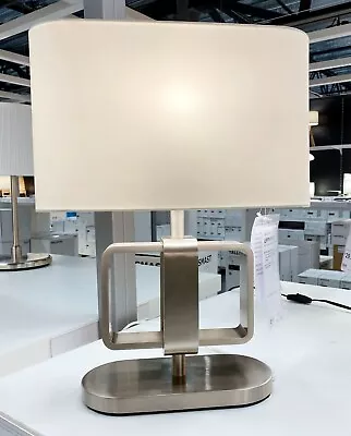 Ikea Uppvind Table Lamp Modern Nickel Plated/White 19" - New - Image 1 of 4