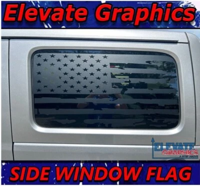 2019-2026 Fits Jeep Wrangler Stripes Side Window Flag Vinyl Decals Auto Graphics - Imagem 1 de 4