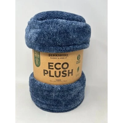 Berkshire Blanket & Home Co Eco Plush Throw 50" x 70" Blue New