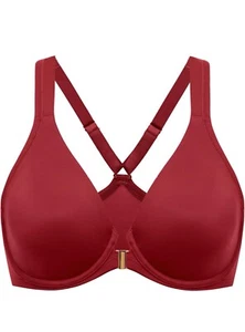 Women's Front Closure Racerback Seamless Underwire Full Coverage Bra - Picture 1 of 4