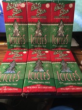 (6) Brite Star Silver 18" Icicle Tinsel 1000 Strands Christmas Tree Garland New