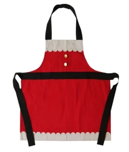 St. Nicholas Square Childs Christmas Santa Cotton Red/White Apron *SCUFFS* - Picture 1 of 3
