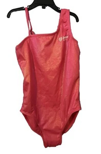 JUSTICE SPORT ASYM SHINE SWIMSUIT PINK SIZE L (12/14).NWOT - Picture 1 of 8