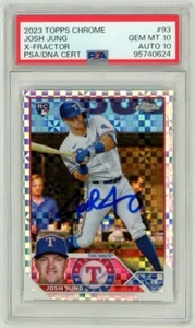 Josh Jung Signed Topps Chrome X-Fractor Rookie Card RC PSA GEM MT 10/GEM 10 AUTO - Picture 1 of 2