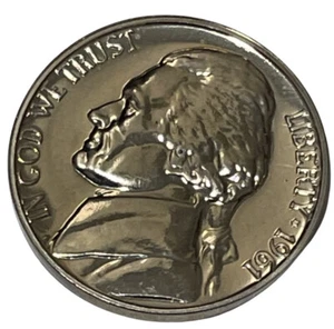 1961 Proof Jefferson Nickel Full Steps From Roll of Proof Coins KM# A192 - Picture 1 of 6