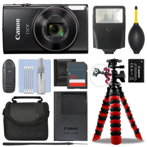 Canon IXY 650 / ELPH 360 Digital Camera Black + 32GB Deluxe Accessory Package - Picture 1 of 5