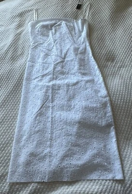 NUEVO CON ETIQUETAS VESTIDO FLORAL BLANCO CON OJALES THEORY BABETTE TALLA 6 Foto 1 de 4