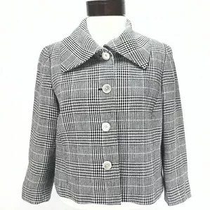 Chaqueta Blazer de Lino RALPH LAUREN LRL Negra Rosa a Cuadros Carrera Mujer 8 P $240 - Imagen 1 de 5