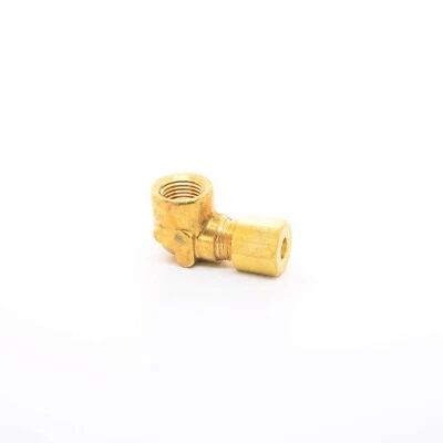 3/16 Tube OD Compression to 1/8 Female Npt 90 Elbow Fitting Adapter HVAC Air - Image 1 of 4