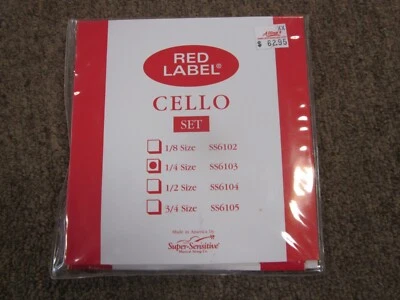 Red Label Cello String Set 1/4 size - Image 1 of 2