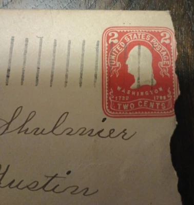 Vintage Postage Stamp SERIES 1906,  George Washington 2 Cent  W / Original Mail - Image 1 of 4