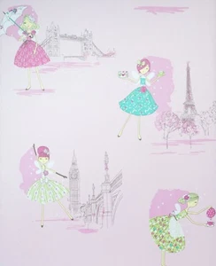 10M PINK FAIRY STICKY BACK VINYL WALLPAPER PLASTIC FABLON SELF ADHESIVE - Picture 1 of 7