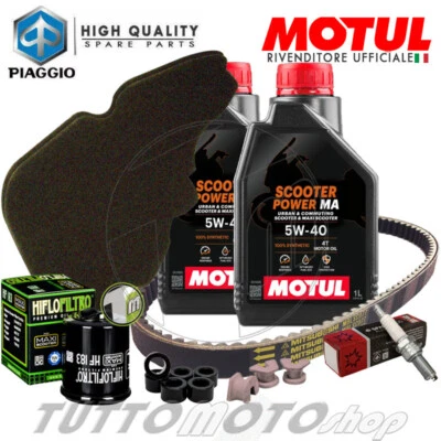 MOTUL - HIFLO - BANDO - MITSUBOSHI - CHAMPION Tagliando PIAGGIO Liberty 125 2006 2007 2008 2009 / Kit Olio Motul 5W40 Completo