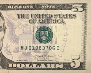 2013 $5 Dollar Bill Birthday Note Anniversary Note July 06 1983 - Picture 1 of 3