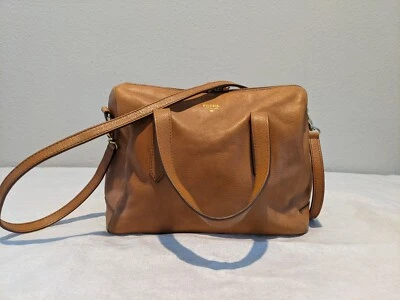 Bolso de Mano Bandolera Fossil Sydney Cuero Tostado Beige Camel Natural Foto 1 de 4