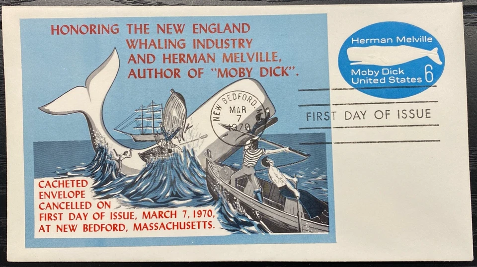 #U554 Herman Melville Moby Dick Unknown Paste on cachet First Day cover - Image 1 of 1