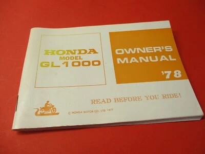 OEM ORIGINAL MANUAL DEL PROPIETARIO HONDA 1978 GL1000 GOLDWING Foto 1 de 2