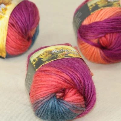Sale 3 Skeins x 50g Rainbows Coarse Hand Knit Wool Yarn Vintage Shawl Scarves 01 - Image 1 of 4