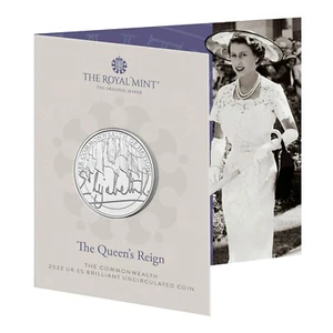 The Queen's Reign The Commonwealth 2022 UK £5 Brilliant Uncirculated Coin - Picture 1 of 5