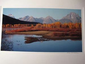 1993 EVAN DEUTSCH 'SUNRISE AT OXBOW' FINE ART COLOR PHOTO 10 X 19  W/ MAT - Picture 1 of 4