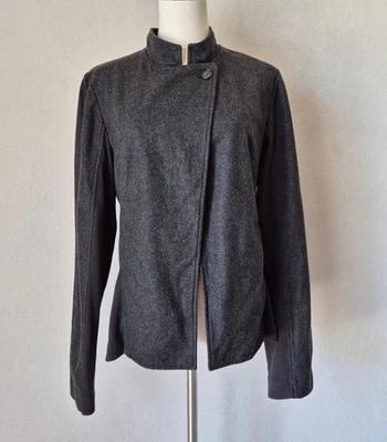 Chaqueta JAMES PERSE para mujer 4 (XL) polar mezcla de lana botón único cuello falso negra Foto 1 de 4