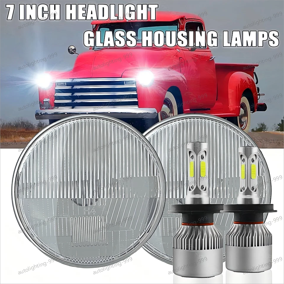 LED Headlight H4 H13 7 Inch Lights for 1947-1957 Chevrolet Truck GMC Pickup - Изображение 1 из 4