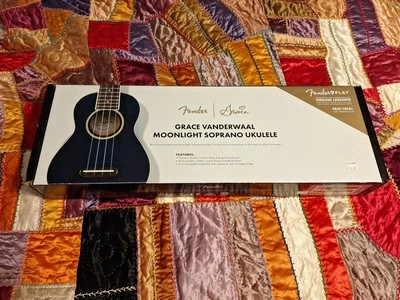 Fender Grace Vanderwaal Moonlight Soprano Acoustic Ukulele - Dark Blue - Image 1 of 4