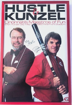 Vintage 1985 Hustle & Kunzel Framed Offset Lithograph Poster - PETE ROSE - Image 1 of 4