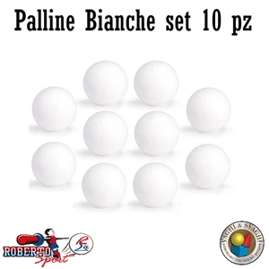 PALLINE PER CALCIO BALILLA ROBERTO SPORT BIANCHE SET 10 PZ (RS1698) - Foto 1 di 1