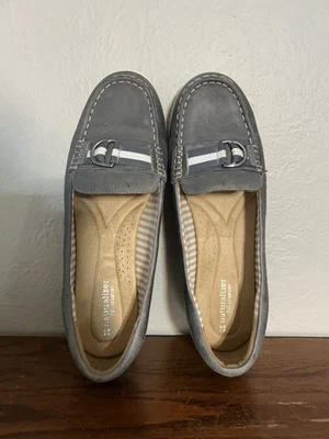 Zapato de barco Naturalizer Japara para mujer talla 12W gris cuero cómodo sin cordones Foto 1 de 4