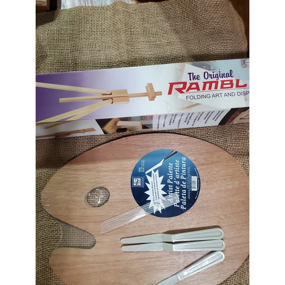 Juego de paleta de artista Loew Cornell con cuchillos y caballete de exhibición Rambler original Foto 1 de 4