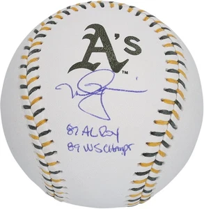 Mark McGwire Oakland Athletics Signed Team Color Laces Baseball w/Inscs - LE 5/5 - Picture 1 of 3