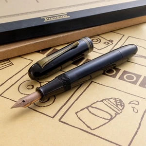 Pluma Estilográfica NISHIO Urushi Ebonite Roja Tomeshiki Relleno Semi-Flexión Plumín Años 40 - Imagen 1 de 8