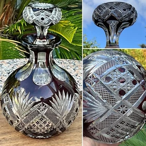 ANTIGUA JARRA JOSEPHINENHUTTE SPIRIT FRESA Hobnail CORTADA A TRANSPARENTE EN MUY BUENA CONDICIÓN 1920 - Imagen 1 de 18
