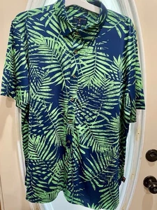 Camisa Margaritaville Para Hombre Azul Abotonada Ligera Hawaiana UPF 30+ Pequeña - Imagen 1 de 3