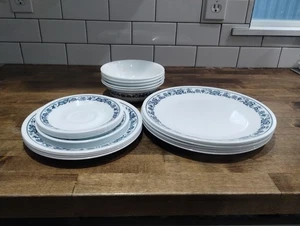Corelle Old Town Blau Zwiebel Geschirr 20 Stück Set Posten Abendessen Salatteller Schüsseln - Bild 1 von 14