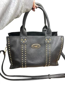 Cartera con Tachuelas Marca Dasein Gris Dorado, Amplio Bolso de Mano con Estuche de Maquillaje Extraíble - Imagen 1 de 11