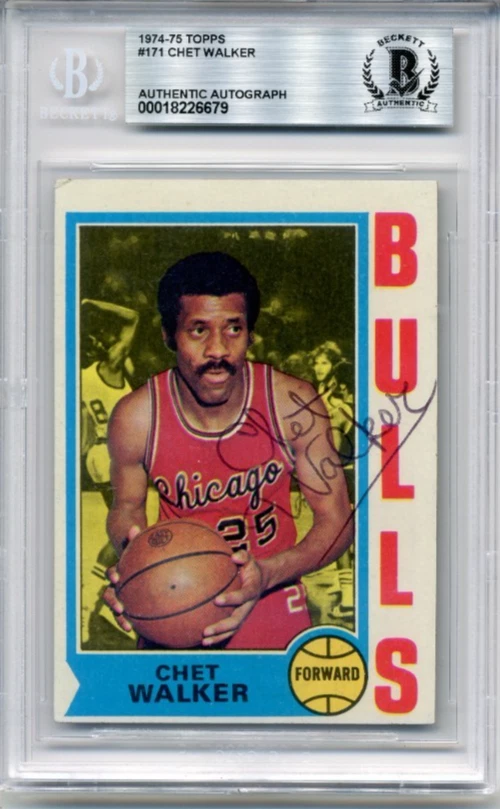 1974-75 -Chet Walker- (d.2024) Beckett BAS Topps Signed/Autograph/Auto Card #171 - Image 1 of 1
