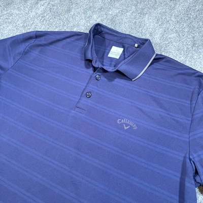 Camisa Polo de Golf Callaway Opti Dri Adulto Hombre XL Azul Marino Rayas Manga Corta Foto 1 de 4