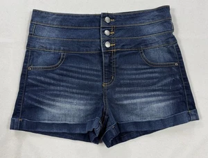 TinselTown Junior/Damen breiter Bund Stretch Jeansshorts Größe: 7 - Bild 1 von 8