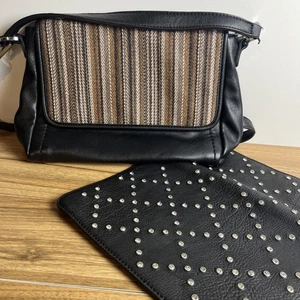 Magnolia and Vine Crossbody File Purse Black with Changeable Top Bag Designs - Picture 1 of 17