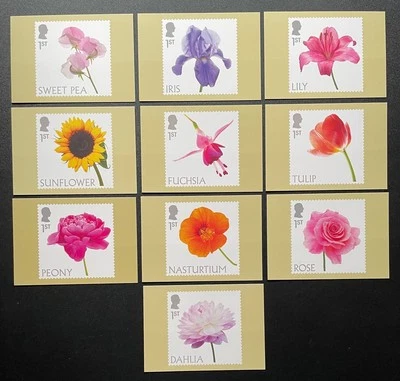 Tarjetas PHQ Flowers 2023. Juego completo de 10 tarjetas sin usar. Foto 1 de 2