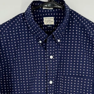 Camicia J.Crew classica elasticizzata lavaggio segreto camicia elegante abbottonata uomo L blu - Foto 1 di 9