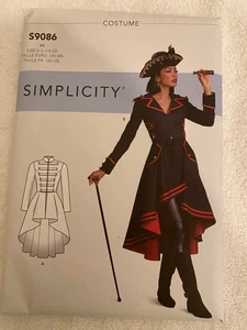 Simplicity S9086 Pirate Steampunk Coat Halloween Costume (14-22) UNCUT Pattern - Picture 1 of 2