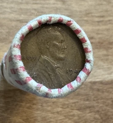 Sealed Wheat Penny Roll! Wheat Cent Lot 1941 on End - Image 1 of 2