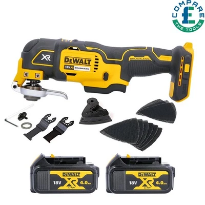 Dewalt DCS355 18V XR Brushless Oscillating Multi-Tool & Acc. + 2 x 4Ah Batteries - Image 1 of 4