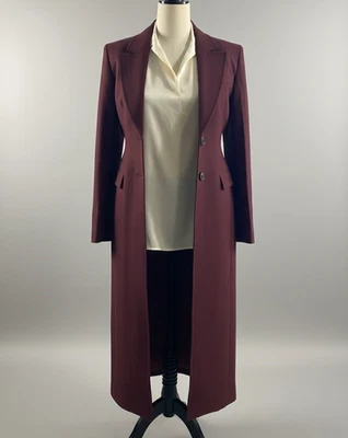 Abrigo largo para mujer Zara borgoña talla XS nuevo con etiquetas $229 Foto 1 de 4