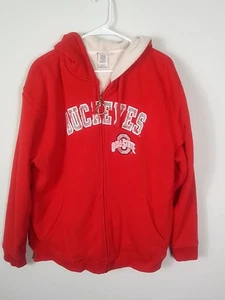 Ohio State Buckeyes Sudadera con Capucha Para Hombre XL Roja Cremallera Completa Chaqueta Sherpa Forrada Borde Profesional - Imagen 1 de 7