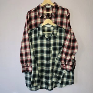 Primark TWO Womens Checked Shirts 100% Cotton Size 14-16 Large. - Picture 1 of 14
