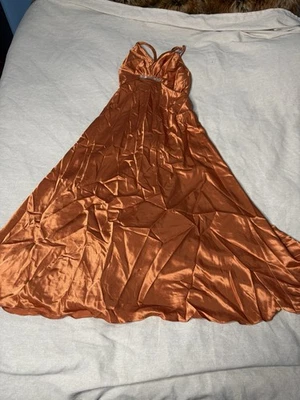 Vestido vintage Gunne Sax Jessica McClintock tafetán tul naranja para mujer 5/6 B5 Foto 1 de 4